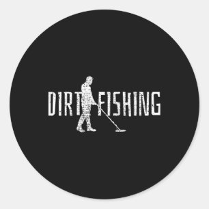 Metal Detecting Detector Detection Fishing Classic Round Sticker