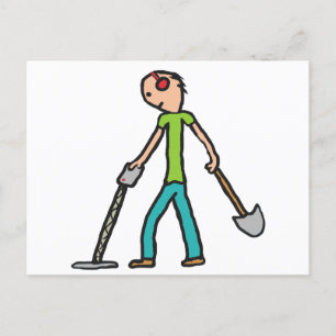Metal Detecting Detectorist Postcard