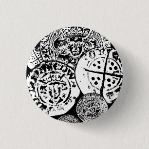 Metal detecting gift, hammered coin 3 cm round badge