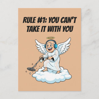 Metal Detecting Heaven Angel Birthday Humour Postcard