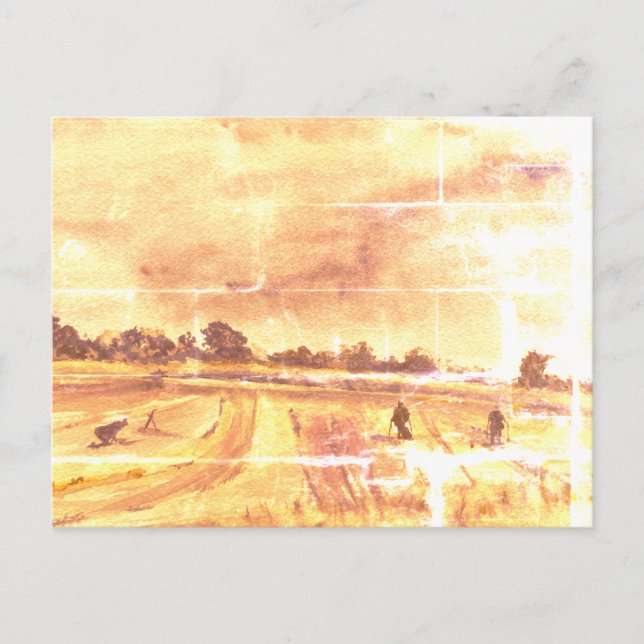 Metal Detecting In The Fields 2 Postcard (Front)
