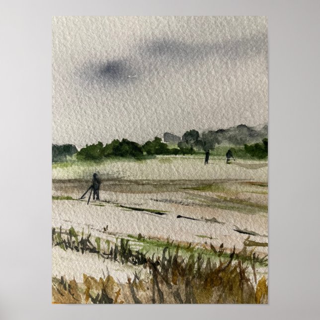 Metal Detecting In The Fields Poster (Front)