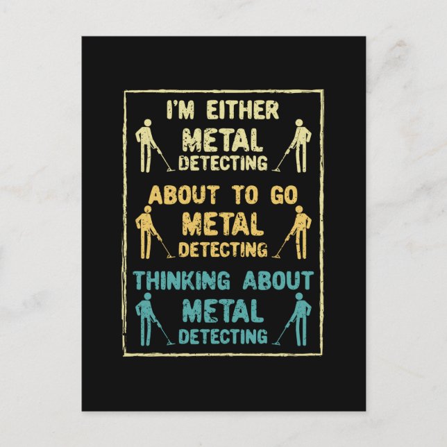 Metal Detecting Metal Detector Postcard (Front)