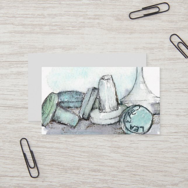 Metal Detecting Relic Hunter Glass Bottle Stoppers Business Card (Front/Back In Situ)