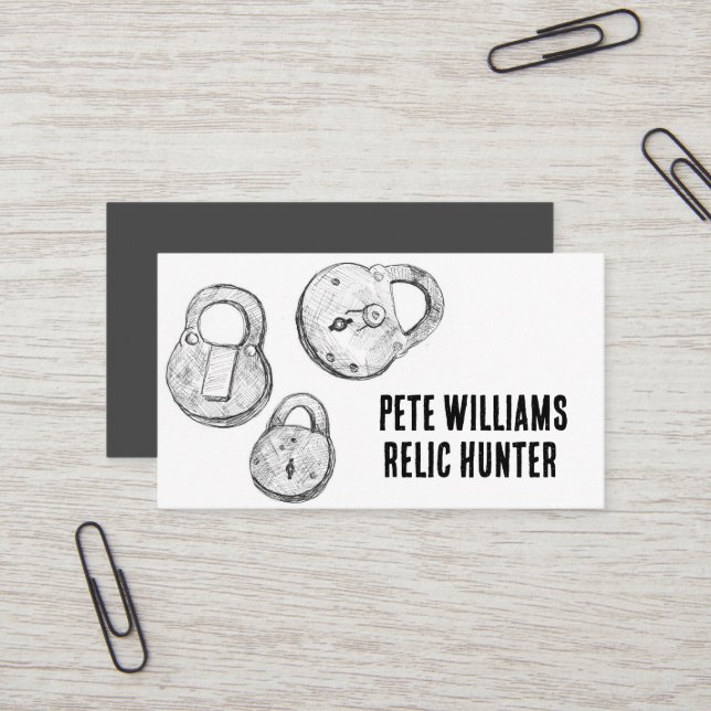 Metal Detecting Relic Treasure Hunter  Business Card (Front/Back In Situ)