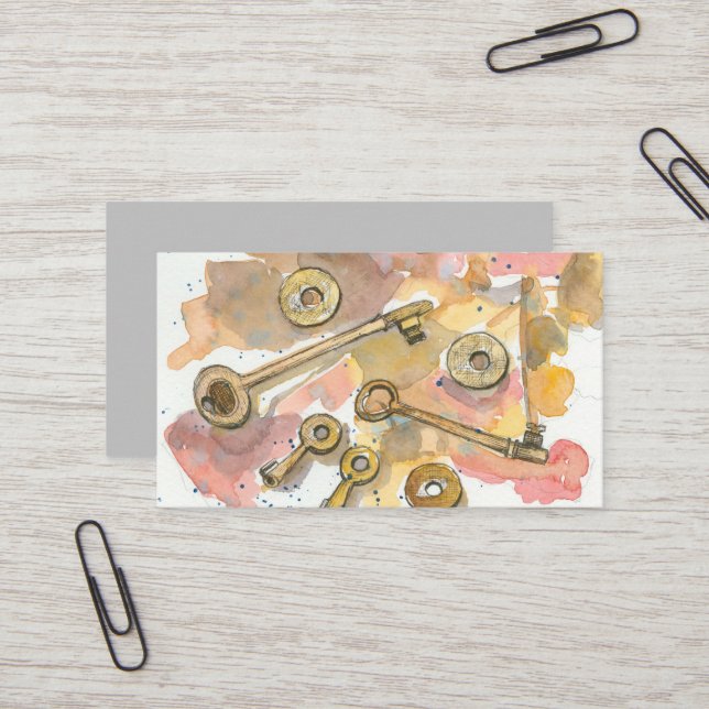 Metal Detecting Relic Treasure Hunter Keys Coins Business Card (Front/Back In Situ)