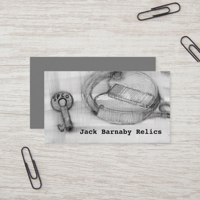 Metal Detecting Relics Railroad Lock Key Treasure Business Card (Front/Back In Situ)