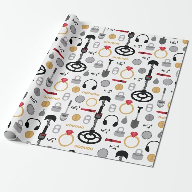 Metal Detecting Wrapping Paper (Unrolled)