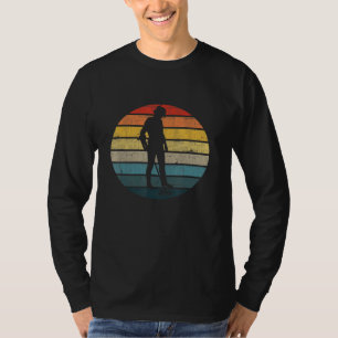 Metal Detector Silhouette On A Distressed Retro Su T-Shirt