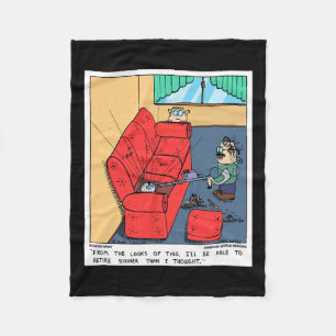Metal Detector The Couch Funny Prospecting Novelty Fleece Blanket