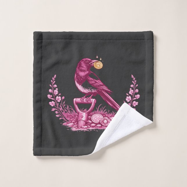 Metal Detectorist Magpie  Wash Cloth (Wash Cloth)