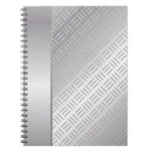 Metal diamond pattern spiral notebook