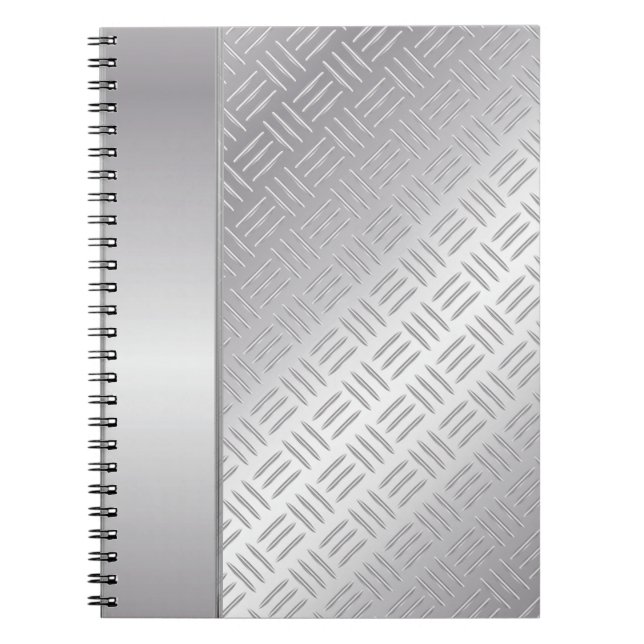 Metal diamond pattern spiral notebook (Front)
