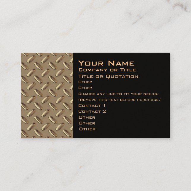 Metal Diamond Plate business card -two sided (Front)