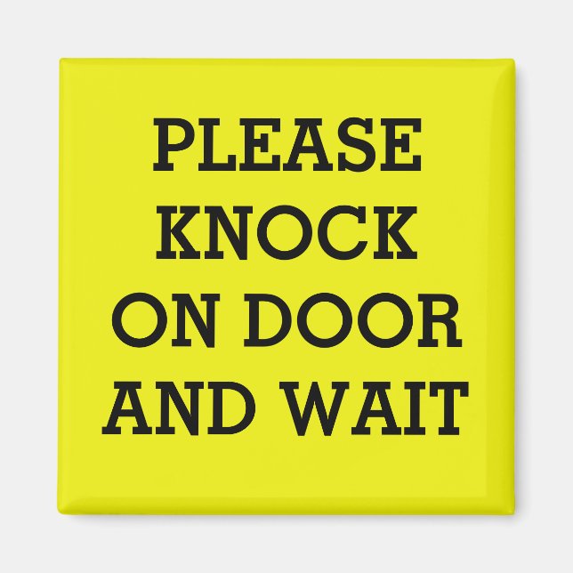 METAL DOOR MAGNET "PLEASE KNOCK ON DOOR" (Front)