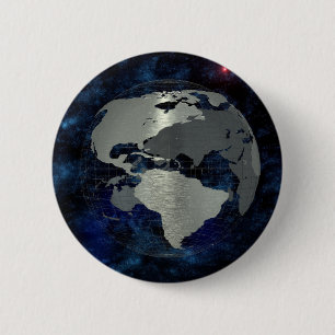 Metal Earth Globe 6 Cm Round Badge