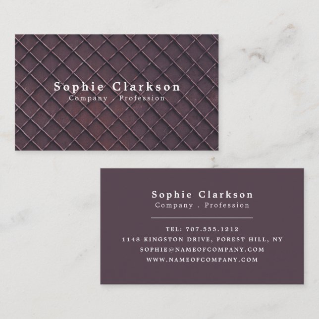 Metal Fence Grid, Rustic Business Card (Front/Back)