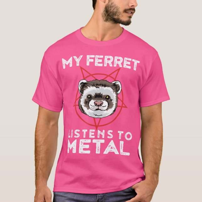 Metal Ferret 	 Funny Goth And Heavy Metal Animal S T-Shirt (Front)