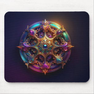 Metal Flower Fractal Mouse Pad