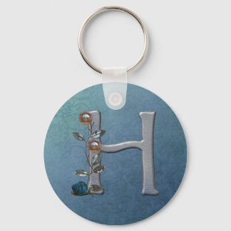 Metal Flowers Monogram H Key Ring