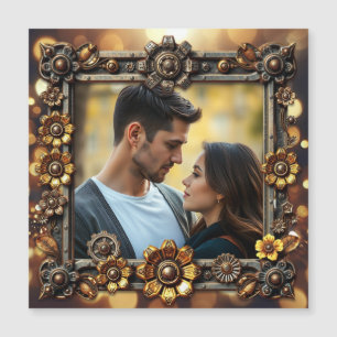 Metal Flowers Steampunk Personalised Photo
