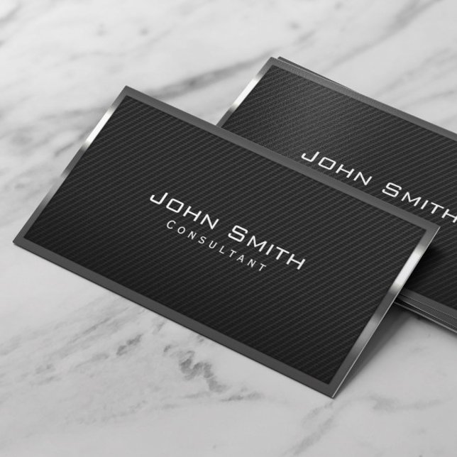 Metal Framed Black Carbon Fibre Consultant Business Card (Creator Uploaded)