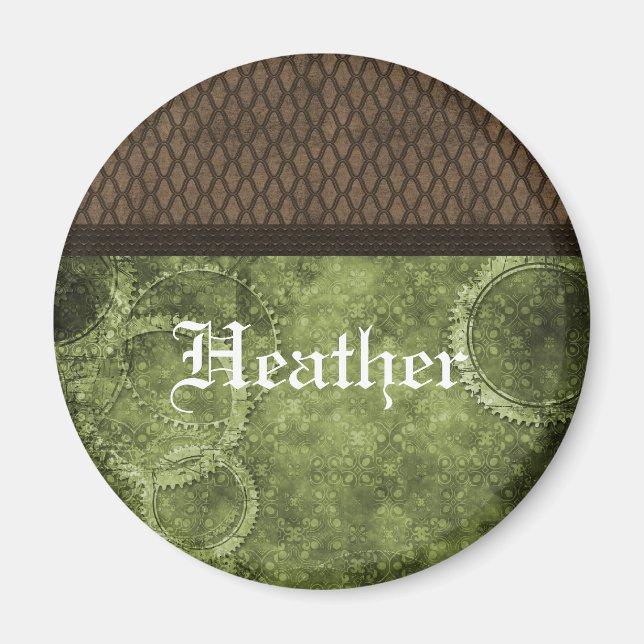 Metal Gear Steampunk Magnet, Green Magnet (Front)