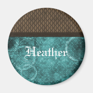 Metal Gear Steampunk Magnet, Teal Magnet