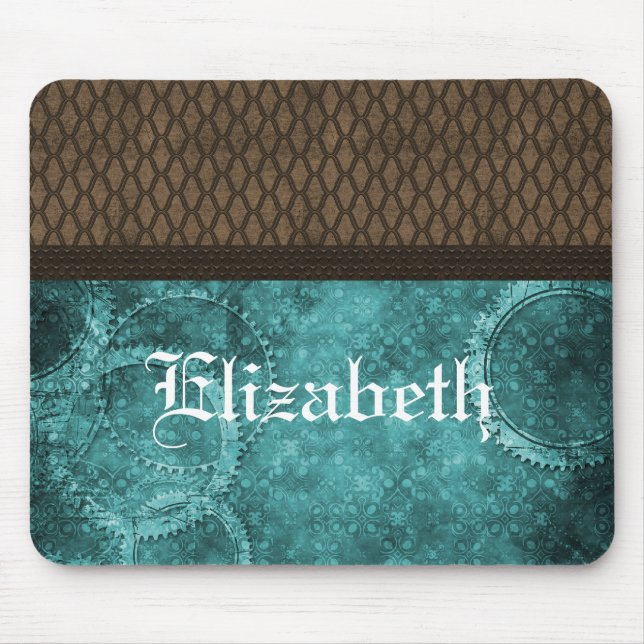 Metal Gear Steampunk Mousepad, Teal Mouse Pad (Front)