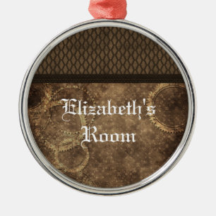 Metal Gear Steampunk Ornament, Brown Tree Decoration