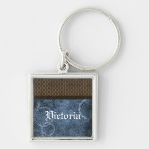 Metal Gear Steampunk Premium Keychain, Blue Key Ring