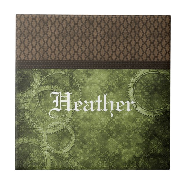 Metal Gear Steampunk Tile, Green Tile (Front)