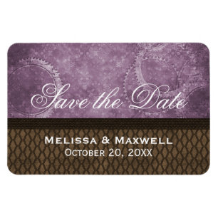Metal Gears Save the Date Flexi Magnet, Purple Magnet