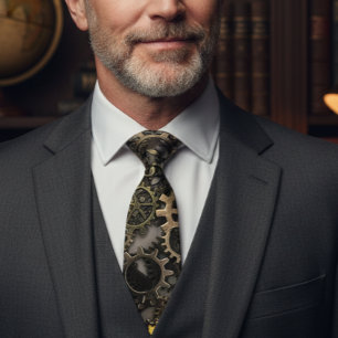 Metal Gears Steampunk Vintage Industrial Tie