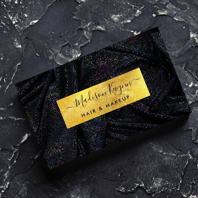 Metal Glitter Black Cloth  and Faux Gold Business Card (Creator Uploaded)
