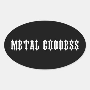 Metal Goddess Oval Sticker