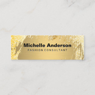 Metal Gold Brushed Gold Texture Background Mini Business Card