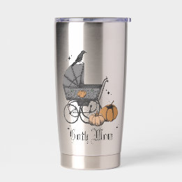 Metal Goth Mum Halloween Antique Baby Carriage Insulated Tumbler