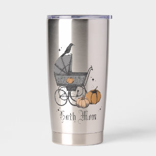 Metal Goth Mum Halloween Antique Baby Carriage Insulated Tumbler