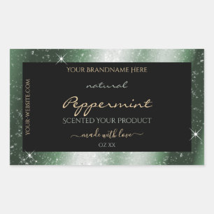 Metal Green Sparkle Glitter Frame Product Label