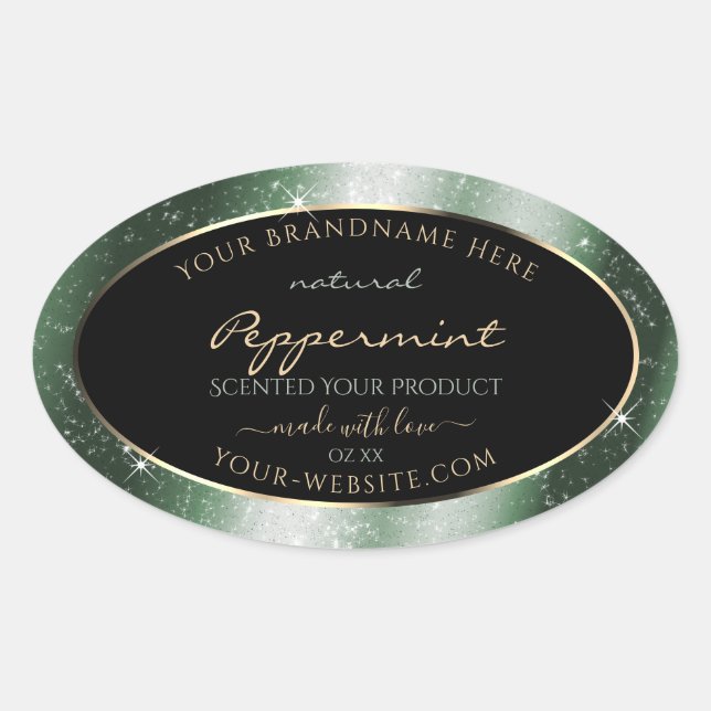 Metal Green Sparkle Glitter Frame Product Label (Front)