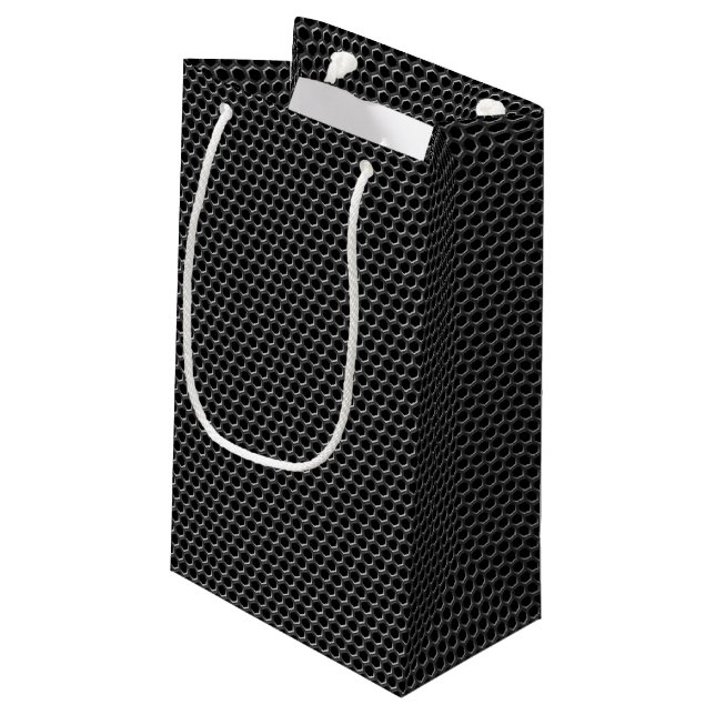 Metal grid pattern - background small gift bag (Back Angled)