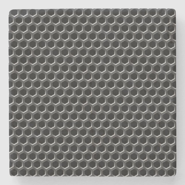 Metal grid pattern - background stone coaster (Front)