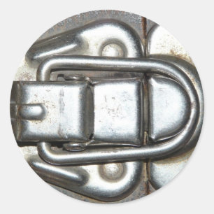Metal Grunge Latch Classic Round Sticker