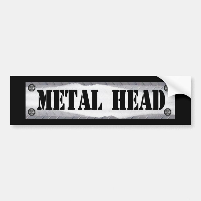 Metal Head Bumper Sticker (Front)