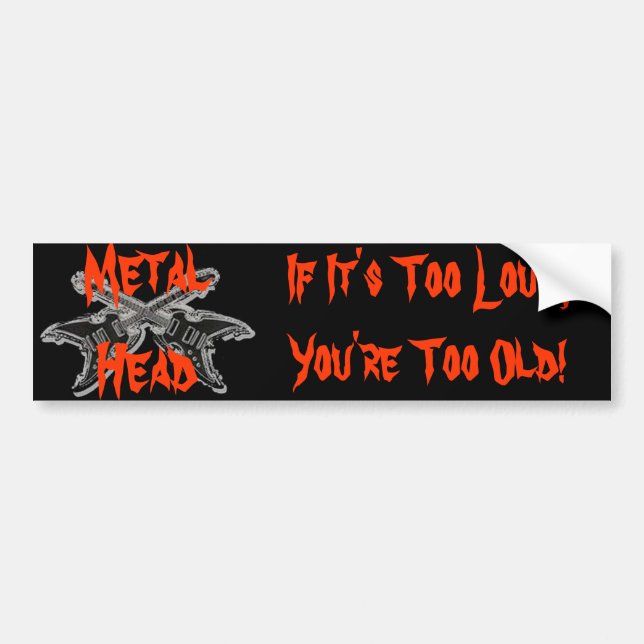 Metal Head Bumper Sticker (Front)
