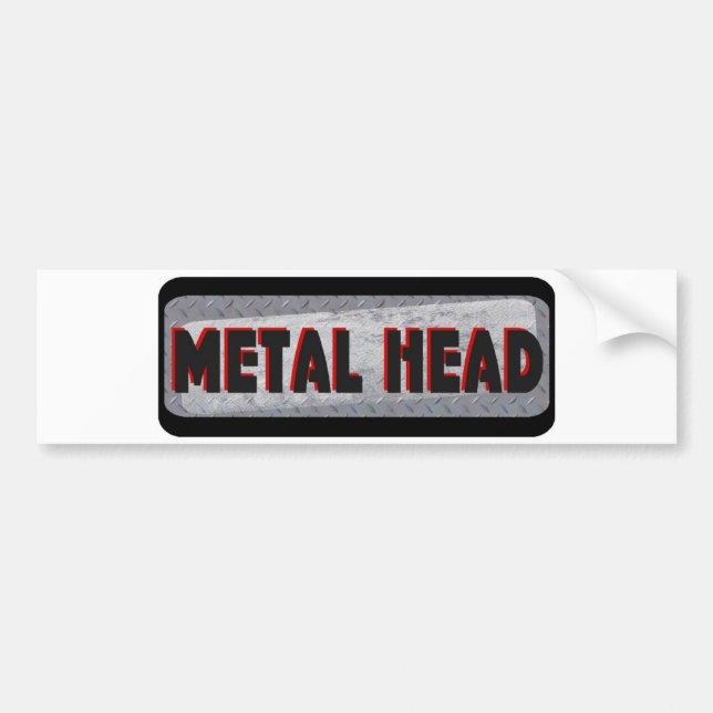 Metal Head Bumper Sticker (Front)