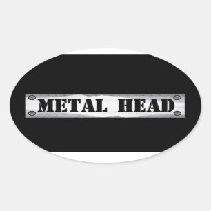 Metal Head Oval Sticker