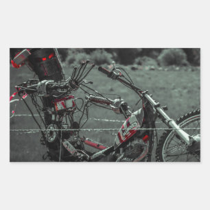 metal head rectangular sticker