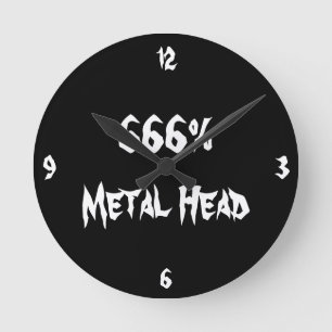 Metal Head Round Clock